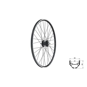 Fűzött első kerék KLS DRAFT Dynamo V-brake, 24", black