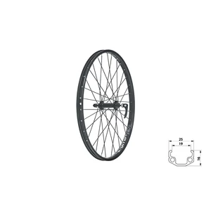 Fűzött első kerék KLS WASPER V-brake F, 24&quot;, black