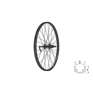 Fűzött hátsó kerék KLS WASPER CASSETTE V-brake R, 24&quot;, black