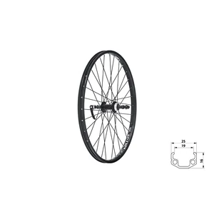 Fűzött hátsó kerék KLS WASPER FREEWHEEL V-brake R, 24&quot;, black