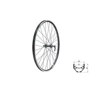 Fűzött első kerék KLS DRAFT V-brake F, 26&quot;, black