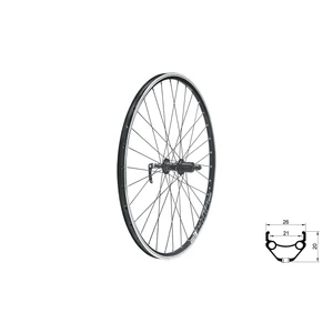 Fűzött hátsó kerék KLS DRAFT V-brake R, 28/29&quot;, black