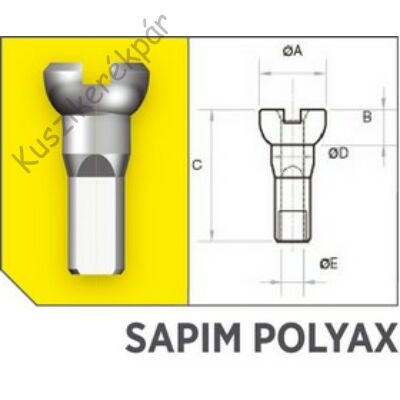 Küllőanya SAPIM POLYAX réz 14G 12 mm fekete önzáró