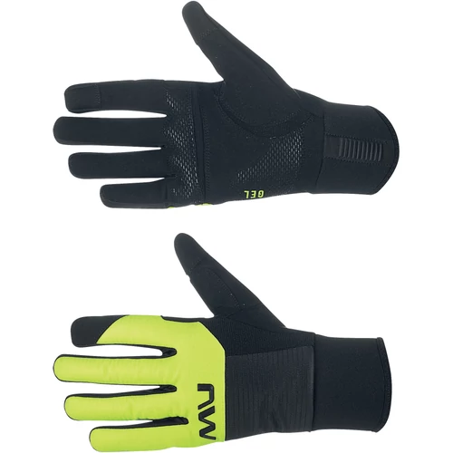 Kesztyű NORTHWAVE FAST GEL téli hosszú, fekete/fluo sárga