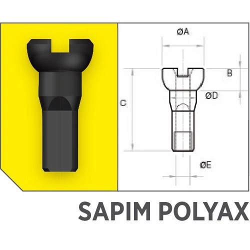 Küllőanya SAPIM POLYAX réz 14G 12 mm fekete